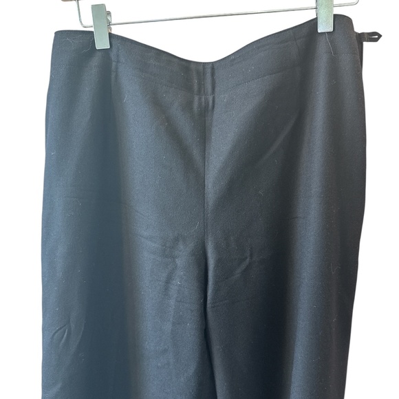 Vintage Talbots Pants 12 Wool Wide Leg Minimalist Trouser Career Classic Black - Picture 6 of 9